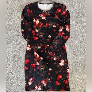 NEW WITH TAGS Aritzia Wilfred Fleure Dress in Black Flame Scarlet